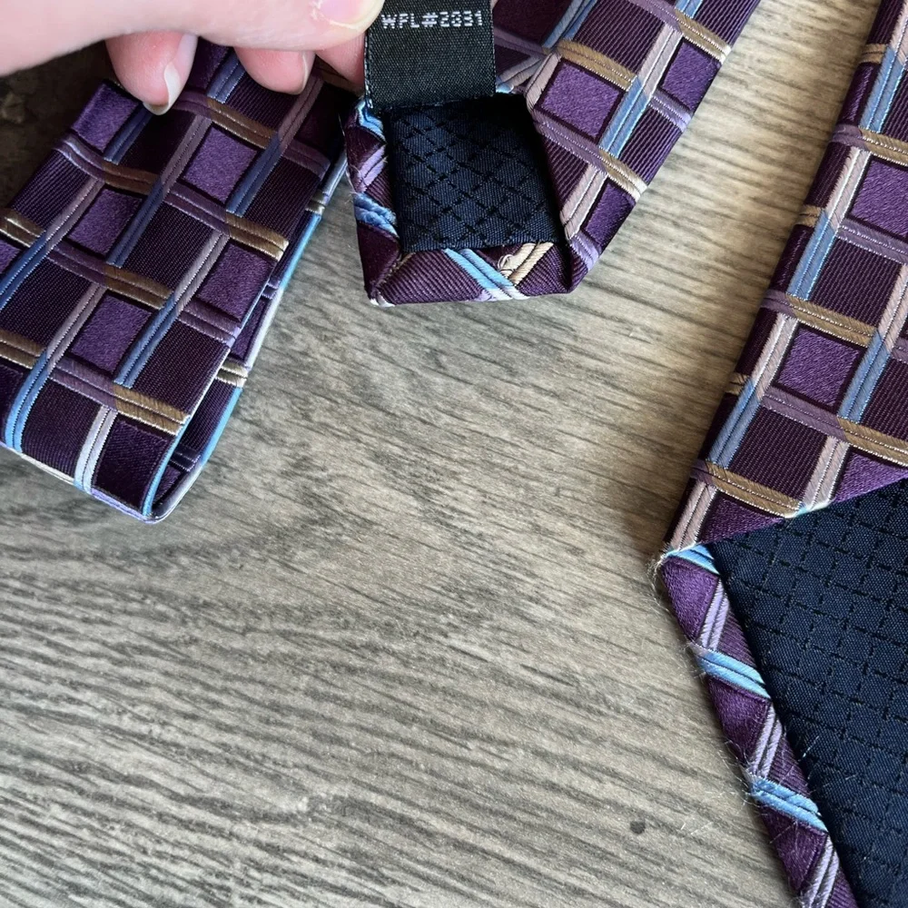 Club Room by Charter Club Mens Neck Tie Square Print Silk Workwear Dressy Formal
